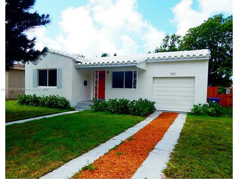 Perfect starter home in the heart of North Miami Beach. Fully renovated. EVERYTHING BRAND NEW! KITCHEN, GRANITE COUNTERTOPS, STAINLESS STEEL APPLIANCES, WATER HEATER, FLOORS, BATHROOM, LANDSCAPE! HIGH IMPACT WINDOWS! NO EXPENSE WAS SPARED. MINS FROM THE B EACH, AVENTURA AND FIU! Centrally located this home features 2 bedrooms/ 1 bathroom and light and bright living spaces. Features also include a large backyard perfect for entertaining and a massive 1-car garage for convenience and storage.