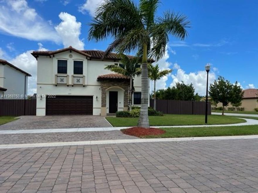Beautiful 2 story home in the prestigious gated community of Portovita in Homestead, Florida. Centrally located, minutes from the Florida Turnpike, shopping centers, schools and hospitals. Close to the Florida Keys and Marina. This Beautiful corner lot home consist in 4 bedroom, 2.5 bathroom, 2 car garage, side entrance and a 15x33 pool with a salt water system, and a huge terrace to entertain guest and family. This home have security camera system with night vision and stainless steel appliances. The community have a beautiful club house with access to a pool, jacuzzi and gym and a park for kids.