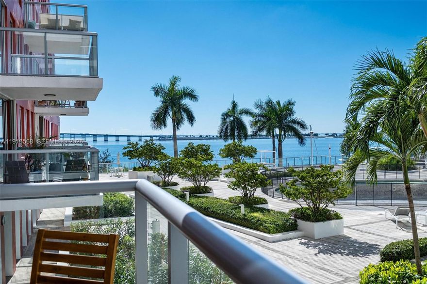 Enjoy modern city living in this beautifully renovated 1-bedroom + den residence, featuring a versatile den (8.1 ft x 7.5 ft) and an additional room adjacent to the primary bedroom (7 ft x 7.1 ft), ideal as a walk-in closet, office, or nursery. This 2 full bath waterfront home is perfectly suited for a young family or those expecting.

The thoughtfully designed layout offers an open kitchen with stainless steel appliances, ample storage, and an in-unit washer and dryer. Step onto a spacious balcony and take in serene views of palm trees and Biscayne Bay.

Residents enjoy a full suite of amenities including a fully equipped gym, two lighted tennis courts, jacuzzi, lounge areas, gazebo, kids’ playroom, and BBQ area.

A great opportunity, currently reduced to $575,000 due to upcoming pool renovations (June 2026–June 2027). Once completed, values are expected to increase. During this time, residents will have complimentary access to the pool at the nearby Marriott Hotel Arch, just a short 5-minute walk from The Palace.

Located in the heart of Brickell, just steps from top dining, shopping, and entertainment, this residence offers the ideal blend of convenience, lifestyle, and premier Miami living.
