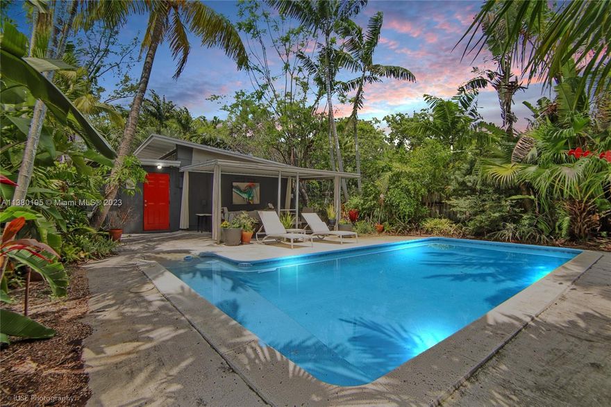 Excellent INVESTMENT and/or an AMAZING DEVELOPMENT OPPORTUNITY awaits the perfect vision. In the beautifully tree-lined streets of Parkside is the gem of Hollywood. Conveniently in the heartbeat of it all, with a smattering of single-family homes of assorted architectural styles and a lovely mix of multiplexes and small boutique style buildings. This property can be developed up to 14-stories. Currently, a Mid-Century modern 2-Bed/1-Bath Pool home w/ lush landscaping, easily converts to a 3-Bed/2-Bath adding wall & turning the laundry rm into a bath -making a Primary Suite. Setbacks only 10-ft from the front and back. A must see for both investor & home owner alike, endless ROI potential. Walking distance to restaurants, nightlife, bars, cafes,  and the Arts & Entertainment district