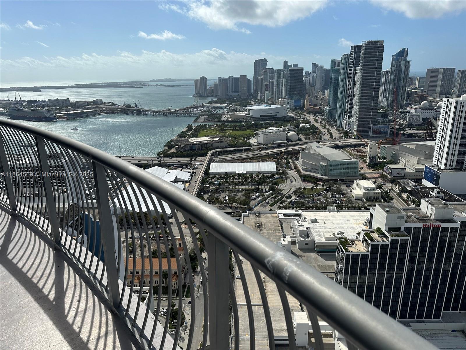 Penthouse on the 56th floor of Opera Tower with soaring 10ft ceilings, stunning bay and skyline views, and a spacious private balcony. This 2BR/2BA residence features updated finishes, open layout, and floor-to-ceiling windows. Enjoy resort-style amenities including pool, fitness center, sauna, 24/7 security, and valet. Prime Edgewater location steps from Margaret Pace Park, Wynwood, and Design District. Flexible 30-day rentals allowed—ideal for both living and investment. Pool is being repaired will be reopened end of the year.
