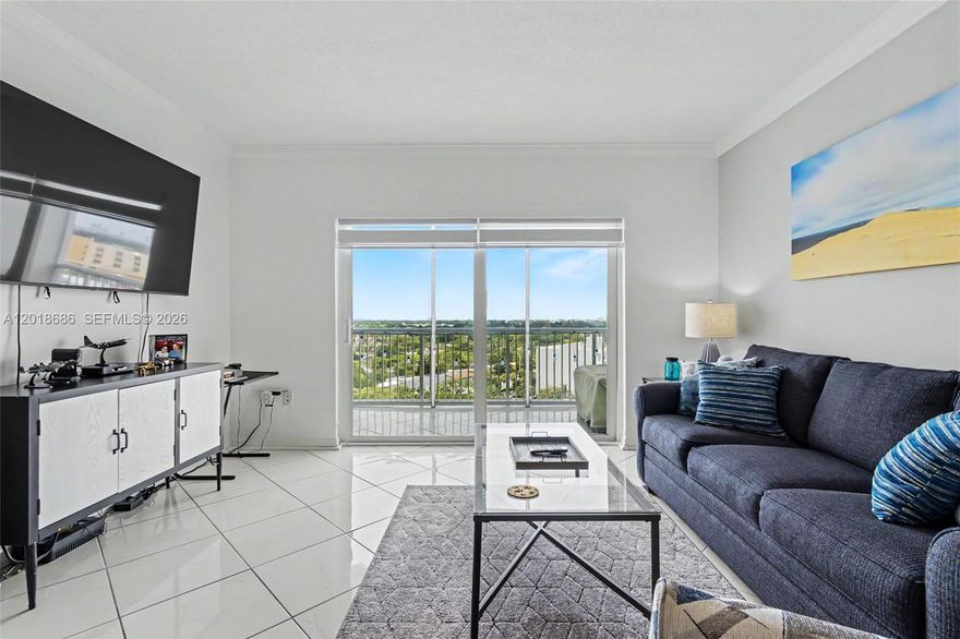 Outstanding fully renovated 1/1.5 with fabulous skyline views.  Hurricane proof window and doors.  White kitchen cabinets with white quartz countertops and stainless steel appliances.  Spacious living room with screened in balcony.  Remote control zebra blinds.  Beautifully tiled throughout.  Hot water heater 2025.  Tastefully renovated bathrooms.  Being sold fully furnished.  Alexa smart devices will stay.  This unit is stunning.  Building enjoys 24/7 security, heated pool/hot tub, extra storage, shuffleboard, large reserves and sprinkler system is already in place.  Highly sought after Hillcrest is close to shopping, dining, beaches, Hardrock Hotel & Casino, Gulfstream Park & Racing, all major highways, Ft. Lauderdale Airport and the Famous Hollywood Boardwalk.  *No leasing*