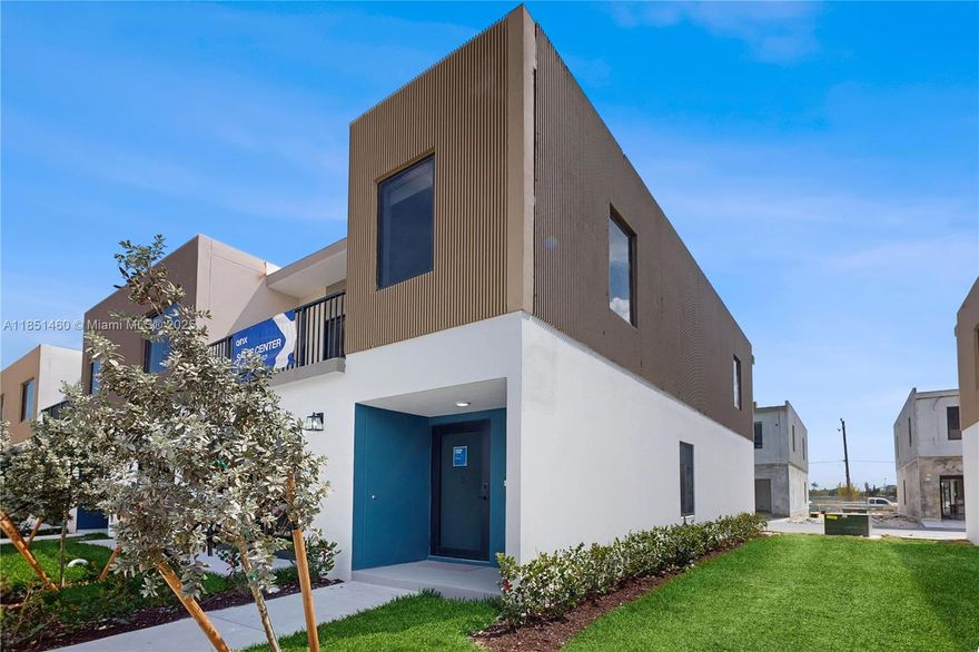 This multigenerational home offers comfort, privacy, and modern luxury for families of all sizes. Featuring X+ Construction with Pure Concrete and impact windows and doors, it combines durability, energy efficiency, and exceptional protection. Spanning multiple levels, it includes a 3-car garage for vehicles. EV Charger port connection included! The first floor offers a spacious, private suite, ideal for multigenerational living, guests, or a home office, with its own bathroom and easy access to the main areas. The open concept living space features a modern kitchen with stainless steel appliances and premium cabinetry, flowing into the dining and family rooms. Washer and dryer included on both floors! Beautiful porcelain tile flooring throughout the entire home.