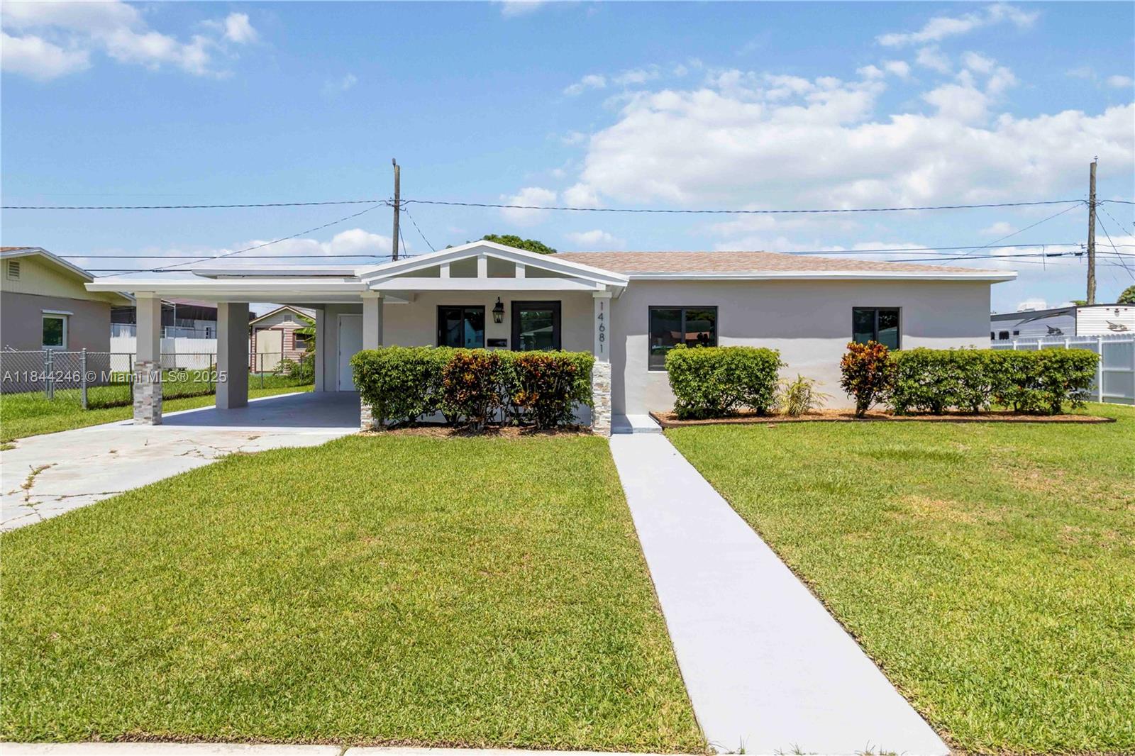 Welcome to this beautifully renovated 3-bedroom, 1-bathroom home in the heart of Richmond Heights. Step inside to discover a fully updated interior featuring brand-new tile flooring throughout the main living areas and plush new carpeting in all three bedrooms for added comfort. The modernized bathroom boasts contemporary finishes and fixtures, providing a fresh and inviting space. Enjoy peace of mind and energy efficiency with newly installed hurricane impact windows that offer enhanced safety and natural light. The kitchen comes equipped with brand-new appliances, perfect for everyday cooking and entertaining. Whether you're relaxing indoors or planning to enjoy the large yard, this home offers a turnkey opportunity in a quiet, established neighborhood.