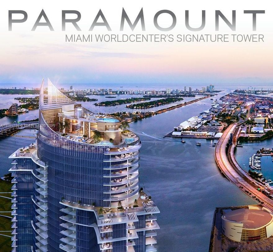 Immediate Move-In, Fully Furnished, Paramount Miami Worldcenter – The Building with the Most Amenities in the U.S., 3 Beds + Den, 4 Baths, 2,204 Sq. Ft.

Private elevator entry with foyer, 10’ ceilings & floor-to-ceiling glass, Expansive outdoor living room & entertainment spaces, European-inspired kitchen with designer finishes, Spa-style baths with rain showers & soaking tubs, Lock-out studio for guests or flexibility, Smart home technology w/ Paramount app

Building Amenities (Unmatched Lifestyle):
Resort-style pools & cabanas | Full spa & salon | State-of-the-art fitness center | Boxing ring | Basketball & racquetball courts | Soccer field | Tennis courts | Golf simulator | Game room | Recording studio | Kids’ play zone | Observatory & skydeck lounges