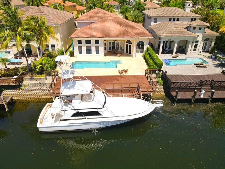 Exclusive Harbor Islands Waterfront Estate – Located in the prestigious, 24-hour gated Harbor Islands community, this stunning 4-bedroom + Den, 5.5-bath home offers 65 feet of private ocean access with no bridges. The home features a Snaidero kitchen with Wolf and Subzero appliances, Miele coffee machine, impact windows/doors, and luxurious Botticino marble floors. The master bath offers a double shower and Jacuzzi for the ultimate relaxation experience. 
Step outside to your waterfront pool with travertine marble deck and enjoy the polyethylene dock. The home is fully integrated with smart home technology. The Harbor Islands community offers amenities including a clubhouse, tennis center, fitness center, and a marina. Priced to sell