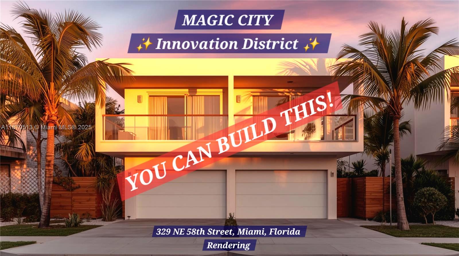 Prime Investment Opportunity in Magic City Innovation District. Located in vibrant Little Haiti, this property features two separate structures with individual FPL meters, ideal for building a modern duplex or pursuing a covered-land play. Steps from 55th Street Station, Morningside Park, and Little River; and just minutes to the Design District, Midtown, and Wynwood. Enjoy proximity to the transformative Magic City billion-dollar development. Important Notice: This property is a wood frame home and will not pass inspection for traditional financing. Cash or hard money loan only. Schedule your private showing today.
