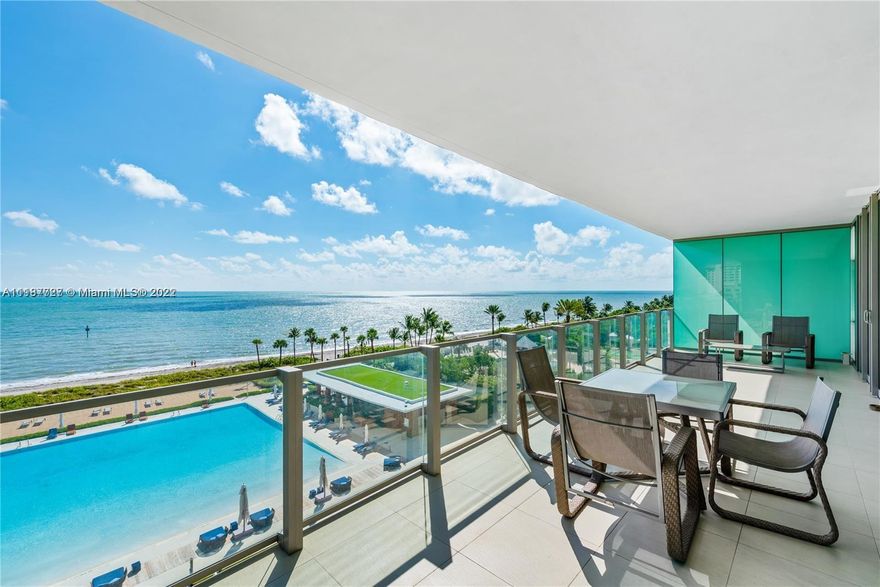 Gorgeous, finely finished flow-through unit at the exclusive Beachfront Oceana in Key Biscayne! Private elevator leads you into this spectacular 3B + Maid’s quarters and 4.5Bath unit. Floor-to-ceiling windows and expansive terraces throughout encompass beautiful direct East and West views. 2 PARKING SPACES AND 1 STORAGE SPACE. This luxurious modern style building offers 2 pools, Tennis court, gym and spa, kids room, party room, Al-fresco Restaurant and Sand Volleyball on it’s 500 ft private beach!