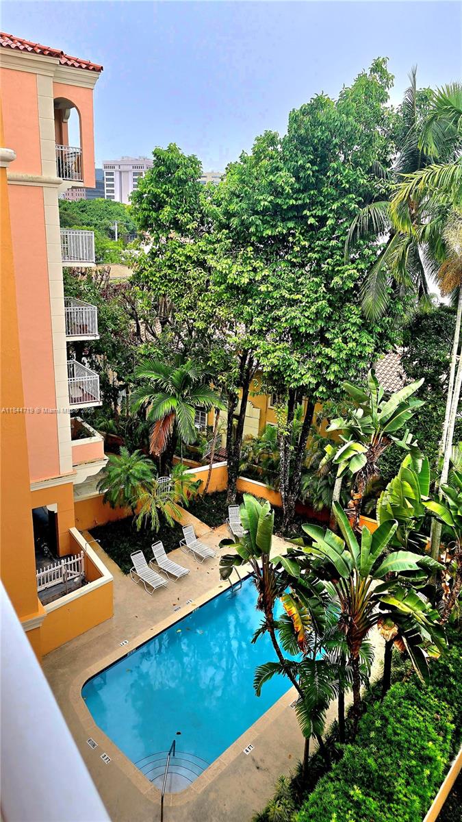 2 bedroom, 2 bathroom Corner Unit in the heart of Coral Gables. Split plan features a Beautiful Open Kitchen, Amaizing Cabinets, Granite Countertops. Spacious Bathrooms, tile flooring, Nice Appliances, In-Unit Washer & Dryer, Covered Parking Space ( B-22 ). Extra Storage Space in the Garage, Next to the Car. Building includes a PEACEFUL and RELAXING Pool. Apartment Close to Downtown Coral Gables, where you can walk to fine dining, shops, and more. CENTRIC Apartment with EASY ACCESS to many different places WALKING DISTANCE. EASY TO SHOW. as Per Association Building HAS RESERVES, NO ASSESSMENTS, SIRS Study is Completed. EXCELLENT OPPORTUNITY. ACT FAST!