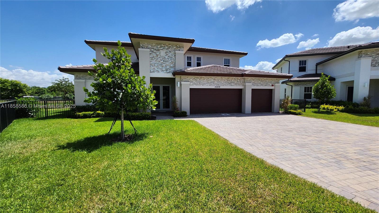 Discover this brand new 2024 home, offering 5 bedrooms and 4.5 bathrooms, situated in Davie between Flamingo and Griffin Road, with quick access to I-75. This unique property sits on a rare double-sized corner lot by the lake, providing extra space and privacy. The first floor features polished marble flooring, while modern vinyl flooring on the stairs and second floor. The kitchen is spacious with high-end finishes and a large island, perfect for entertaining. The garage is upgraded with durable flake epoxy flooring for a clean look. Close to parks, top-rated schools, shopping, and dining. Schedule your tour today!