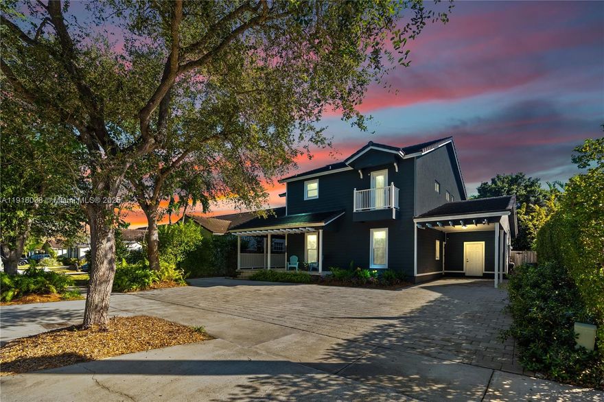 Step into a residence where every detail has been elevated. This fully remodeled home offers high end finishes and a modern elegance that flows seamlessly throughout. With clean contemporary lines, new appliances and new countertops, the kitchen opens beautifully to the spacious family room, offering an inviting space for entertaining and gatherings. The bathrooms continue the luxury feel with spa inspired materials. Impact windows, upgraded flooring and custom glass wardrobes in the bedrooms add style and functionality. Every room feels intentional and beautifully finished. The outdoor setting has been transformed with lush landscaping that frames the pool area and creates a private retreat for relaxing or entertaining. A newer pool pump, freshly painted exterior and newer major systems, including the roof, HVAC and windows, provide peace of mind and low maintenance living. Located near top rated schools, a major hospital, and shopping. Truly turnkey and ideal for buyers seeking a standout property that blends comfort, craftsmanship and a prime location.