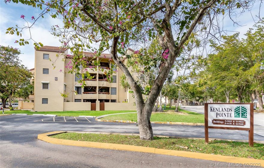 Living in this family friend neighborhood of The Kenlands, in this bright and spacious 2 bedrooms & 2 baths condo in the  Kenland Point is a must! Parking spaces a galore under the heat-reducing  shade of mature trees, ideally located at walking distance from shopping centers, restaurants, theater, LA Fitness,Nova University and very convenient to major expressways. Unit offers beautiful views of the nicely landscaped complex from the balcony on the 3rd floor, storage room, washer & dryer inside and spacious L shape living/dinning room. Easy to show!