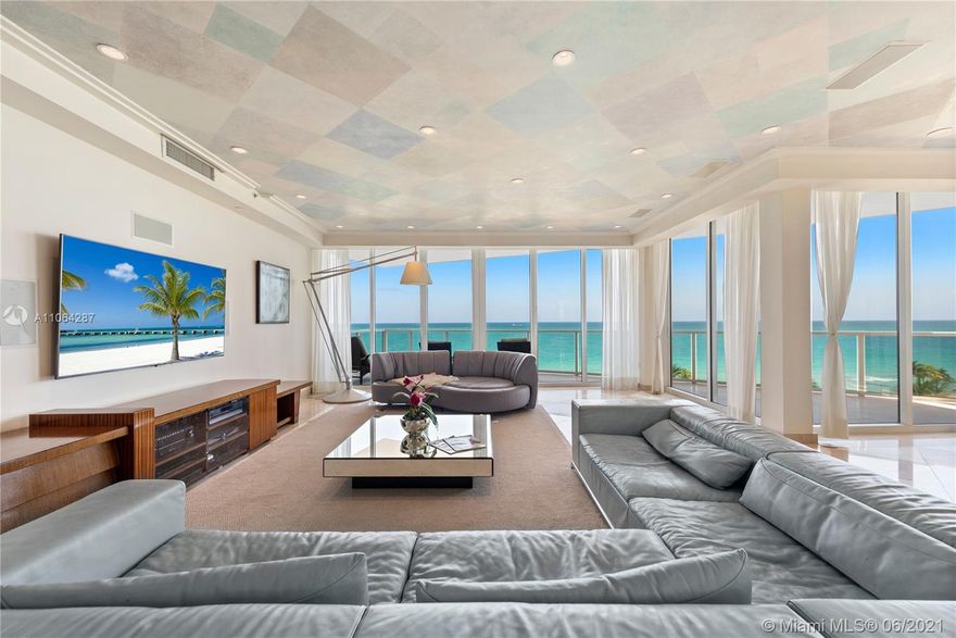 With over 6,000 sq ft, 6 bedrooms, 2 staff’s quarters, 9.5 baths, this property represents a rare opportunity ideal for a large family. Special features include 10-ft ceilings throughout, a massive oceanfront master suite with his and her bathrooms and large walk in closets, VIP guest suite, an expansive oceanfront living room with sunrise views, massive Poggenpohl kitchen with breakfast area, large bay facing club room with separate chef kitchen/bar and sunset views. Located in world renowned Bal Harbour, directly on the beach, the Bellini is a luxurious boutique full service building with private restaurant, gym and spa. Contact the listing agent to show with 24 hour notice.