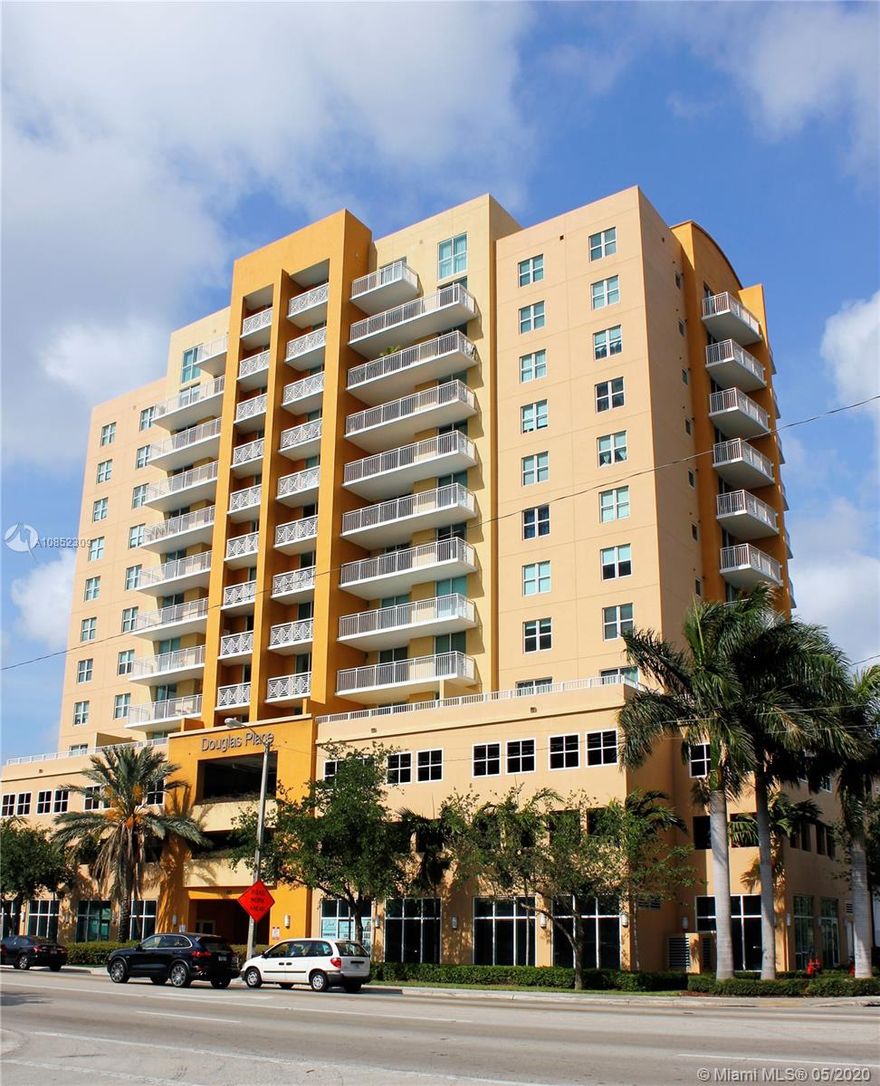 Nice Rental Unit in Douglas Place Condo. This Unit features 1 Bedroom / 1.5 Baths, Washer & Dryer Inside Unit, Stainless Steel Appliances, Granite Counter Tops, Wood Floors, Assigned Garage Parking Space, Guess Parking, GYM and Pool Area. Near Coral Gables, Miracle Mile, Supermarkets, Banks, Restaurants, Public Transportation and Miami International Airport. No Pets Allowed. Easy Access to Express Ways and Main Roads. Excellent location!