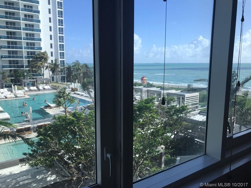 LARGE STUDIO 760 SQFT + OCEAN VIEW ELEGANTLY FURNISHED
ENJOY THE BEAUTIFUL RESORT POOL & OCEAN! : 3 POOLS, JACUZZI, 24 HR VALET & SECURITY, & HS: 5 STAR ONE HOTEL IS NOW OPEN WITH NEW RESTAURANTS BY TOM COLLICHIO AND STK. 
INCLUDED INTERNET,CABLE,WATER,AC,1 VALET PARKING SPACE,INSURANCE AND MUCH MORE.