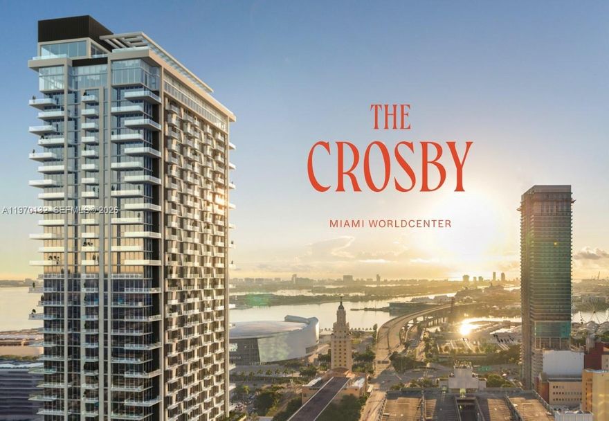 Investment Opportunity | No Rental Restrictions | Fully Furnished | New Construction
Welcome to The Crosby Miami Worldcenter, one of Downtown Miami's most coveted new addresses. Unit 507 is a beautifully appointed 2-bedroom, 2-bathroom residence featuring 9-foot ceilings with floor-to-ceiling glass windows, a private balcony, and fully finished interiors curated by renowned design firm AvroKO. The gourmet kitchen boasts custom Italian cabinetry and premium Bosch appliances, including a paneled refrigerator, convection oven, cooktop, and dishwasher. In-unit full-size washer and dryer included. Rain showers in primary bathroom.
With NO RENTAL RESTRICTIONS, this is a true turnkey investment asset — ideal for short-term or long-term rentals from day one.
Residents enjoy over 22,000 SF of resort-style amenities: rooftop pool with jacuzzi and panoramic Biscayne Bay views, BBQ cabanas, state-of-the-art fitness center with saunas and plunge pools, coworking spaces, gaming lounge, clubroom with private dining, juice and coffee bar, Italian trellis garden, and a private rooftop restaurant/bar. 24/7 concierge and security services complete the experience.
Perfectly located in the heart of Miami, steps from Miami Worldcenter's retail and dining, Brightline/MiamiCentral, Metromover, Kaseya Center, Pérez Art Museum, and Brickell. Urban living at its finest.