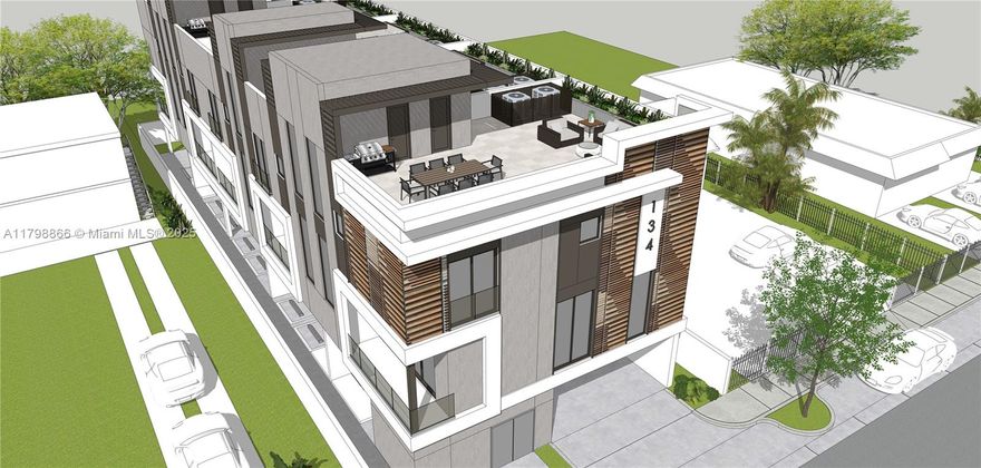 Development Opportunity in North Wynwood! Oversized 7,200 SF lot zoned T4-R with plans ready (not yet approved) to build five modern townhomes — each designed with 3 bedrooms, 3 full baths, 2 half baths, private parking, and rooftop terraces. Currently occupied by a duplex (1/1 rented at $1,360 and 3/1 at $1,700/month). Structure is a tear down. Just 2 blocks from Wynwood, 4 blocks from the Design District, and minutes to Downtown Miami. Excellent potential for redevelopment or long-term investment in a rapidly growing area.