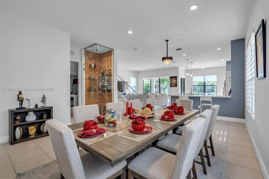 This beautiful 2-story home features 4 bedrooms and 2.5 baths, with all bedrooms located upstairs for comfort and privacy. One of the rooms can also function as a den, ideal for a home office, guest space, or additional living room. The home is equipped with smart-home technology and includes a spacious patio perfect for entertaining. Bonterra is a gated community with 24/7 security and resort-style amenities, including a clubhouse with gym, family parks, playgrounds, and walking paths. A custom wine area adds elegance for gatherings. Ideally located near I-75 and 826, the home offers quick access to shopping, dining, and top schools—making it the perfect blend of lifestyle, flexibility, and security.