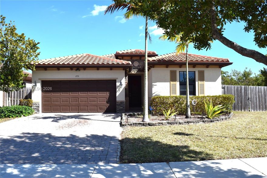 Fantastic opportunity to own a home in a gated Homestead community, ideally located near shopping, restaurants, and Black Point Marina. This 4-bedroom, 3-bathroom residence features a spacious kitchen and dining area, separate living room, and sits on an oversized corner lot (9,953SQF), with ample space for boat storage. Enjoy a paved patio with two pergolas perfect for outdoor living. The community offers exceptional amenities including a playground, gym, clubhouse, pool, dog park, and front-yard maintenance. Located in an excellent school district