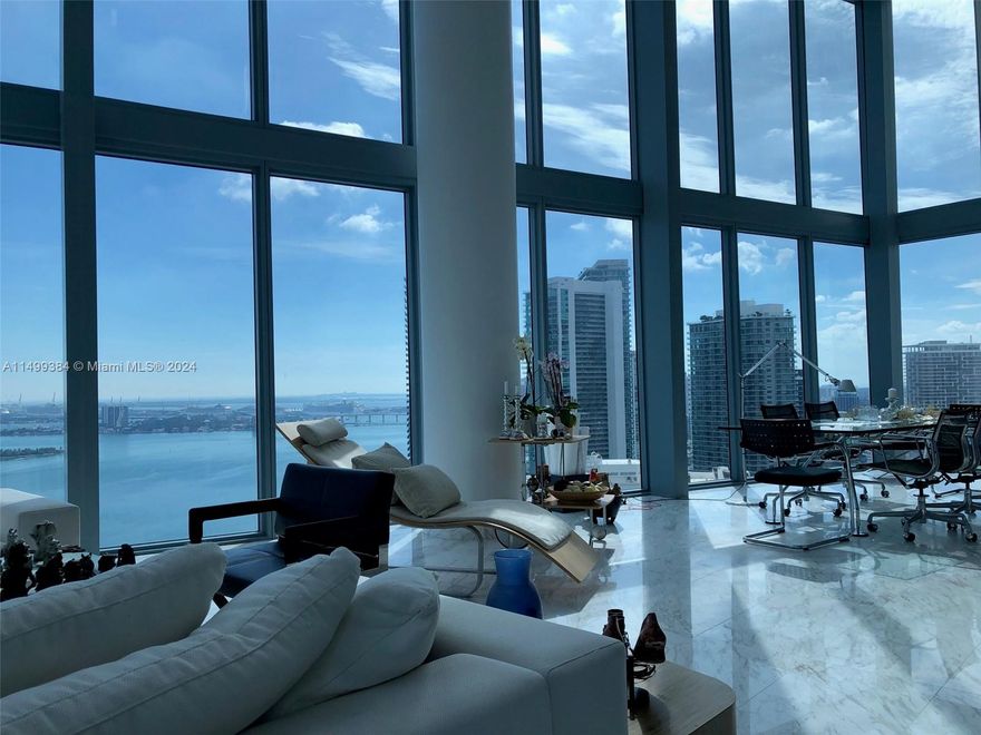 One of the best views in Miami, BEST view in EDGEWATER. 3bed/3-1/2 baths, two story unit, double height ceiling at living and dining. Window walls with no obstruction to the bay, but away from any other building (total privacy). Unique UNIT! Walking distance to Midtown & Design District, close to South Beach, Wynwood, minutes to Miami Airport