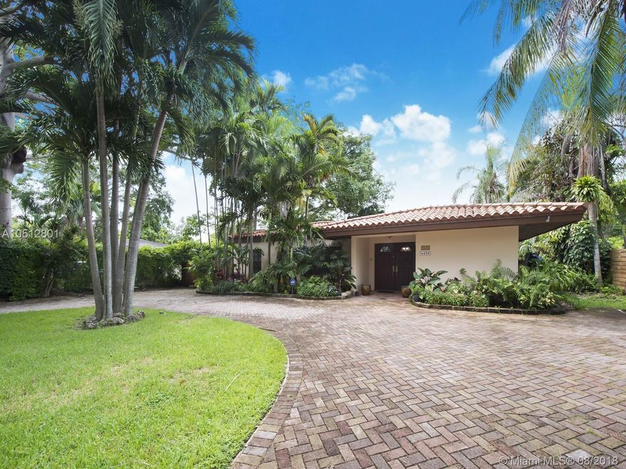 Presenting an endearing residence sited across from South Miami’s Fuchs Lake/Park and only a short distance
to all of SoMi’s trendy restaurants, shoppes and theatre. The home is set under a verdant canopy in a
neighborhood that also offers an eclectic mix of architectural styles. A few traits of this home are the cathedral
ceilings, spacious social areas and the many windows looking out to the gardens. The extra-large master suite
is split from the other 2 bedrooms & enjoys a big, bright master bath. There is no shortage of storage here
as you will revel in the large work shop/storage room. In addition, there is a sizable shed out back! The 10,650
SF lot allows for further expansion and/or a pool. Priced for an immediate sale. Will merit some updating &
it is reflected in the price.