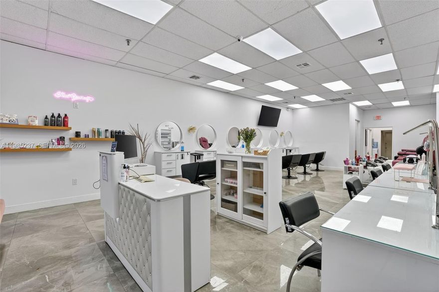 Excellent opportunity to acquire a fully operational and beautifully maintained beauty salon in a high-traffic area. This turnkey business features a modern, clean, and inviting layout with an established clientele. The salon is equipped with 4 manicure stations, 3 pedicure spas, 7 hairstyling stations, and 2 head wash stations, offering a full range of services and strong income potential. Located in an amazing shopping center with a Publix supermarket, providing excellent visibility and consistent foot traffic. Ideal for an owner-operator or investor looking to step into a stylish, ready-to-run salon with growth potential. CALL US ANYTIME, WE PICK UP!!