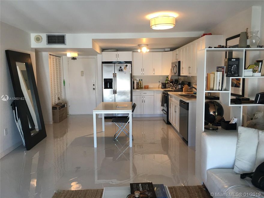 Beautifully remodeled top floor unit with partial ocean view.  Oceanfront building on Iconic Ocean Drive.
Ready for occupancy on March 1, 2019.  Street parking.  No pets allowed.  Please note that the pool is currently shut down for repairs.  This affects ALL the units in the building. We do not know when it will re-open.