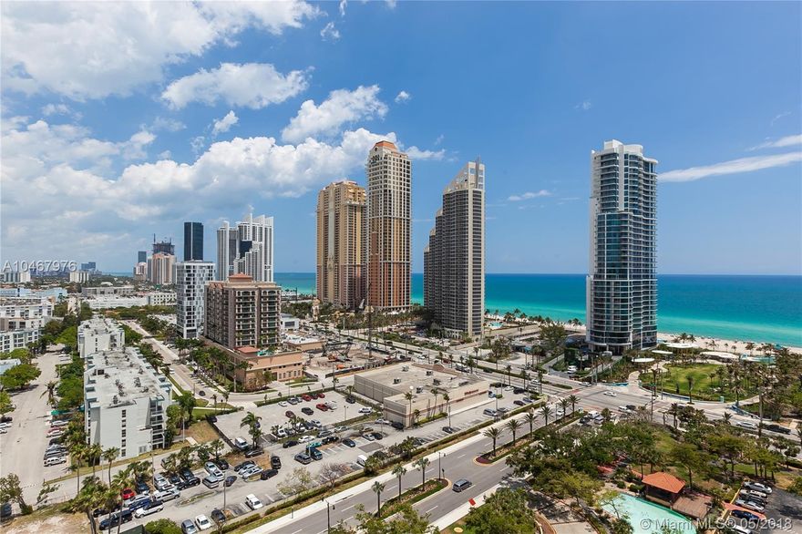 Enjoy breathtaking panoramic views of the ocean, Intracoastal & city from an enormous wrap around balcony. Carpet through out living and bedrooms area with tile in kitchen and bathrooms., hurricane shutters on all windows, Huge master bedroom with plenty of closet space. Building features 24hr security, pool, tennis court, gym & wifi in all common areas. Low maintenance include: Basic cable, internet & Total service. Beach directly across the street. Walking distance to fine restaurants, shopping & schools.