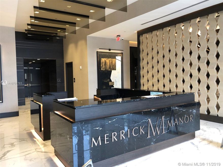 Price reduced,  rented unit until May, desirable location, elegant brand new Merrick Manor, upgraded and available. PET friendly up to 100lbs! Luxury living, building offers large pool, barbecue area, state of the art gym, party room w kitchen, business center, assigned parking,  Prime location 10 minutes to the airport, University of Miami, walk to Shops at Merrick Park and entertainment. By appointment 24 hours notice, call LA Tenant occupied.