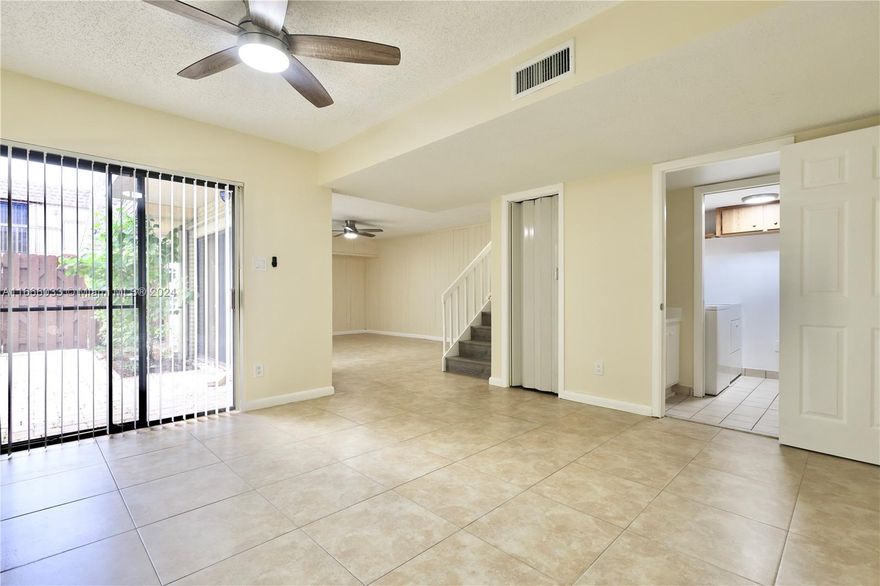 Beautiful and spacious townhouse in Bay Tree Patio with balconies in all bedrooms and private enclosed patio. Open floor plan on lower level with kitchen, eating area and living room + half bath + laundry room with full size washer and dryer. Bedrooms and full bathrooms upstairs. Master bathroom features a dual sink. Community features a pool. 2 assigned parking spots. Water / sewer / trash included in the maintenance fees. Great area close to shopping, restaurants, and schools. Amazing opportunity. Also a fantastic investment for investors: no rental restriction. Unit is currently rented. NO income or credit requirement. Owners can have up to 2 pets, up to 15lbs.