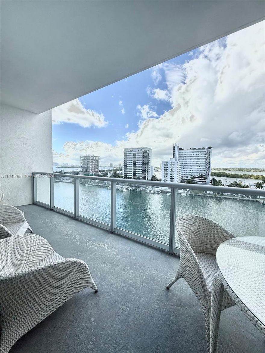 Stunning 2BR + spacious den and 3BA residence at Eloquence on the Bay with breathtaking water near.  Bright open layout with generous living areas floor plan. Resort-style amenities including bayfront pool, fitness center, tennis courts, 24/7 surveillance, valet, and marina. Prime North Bay Village location close to Miami Beach & Downtown.