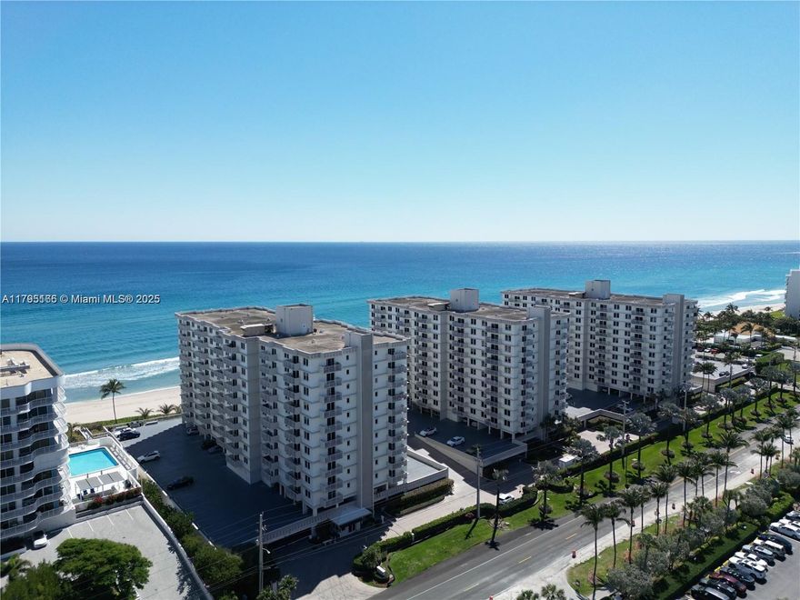 Oceanfront Living at Its Finest! Step into this bright and spacious 1/1.5 condo and soak in breathtaking 180-degree view. Beautifully maintained unit features fresh paint, impact windows & doors and a thoughtfully designed layout with ample storage. The kitchen provides generous counter space, updated stainless steel appliances, and a spacious pantry. An oversized primary boasts a walk-in closet and renovated spa-like en-suite bathroom. Tile throughout. Updated guest bath for added privacy. Resort-style amenities: 24-hour security, private parking spot, ample guest parking, 2 heated pools, 2 gyms, BBQ areas, private and direct access to beach. This unbeatable location offers easy access to shopping, dining, & major airports, making it an ideal full-time home or vacation retreat. Come See!