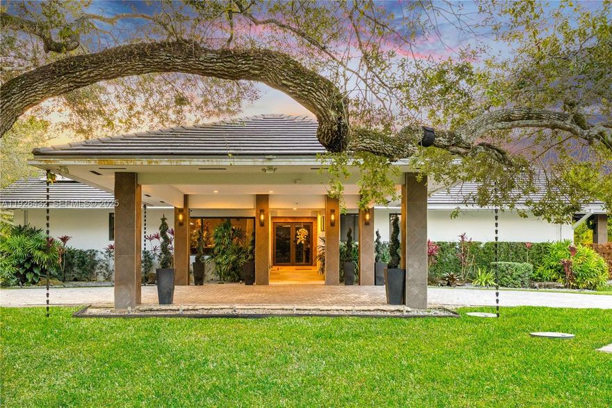 Unique opportunity to rent this stunning FURNISHED 5 bedroom/4-1/2 bath house located in a highly desirable area of Kendall, on a lush 44,431 sq ft lot.  This 1-story home with great floor plan for family living and entertaining featuring 2-car covered parking spaces plus lots of space on driveway for additional cars, Tesla car charging station, a boat parking spot, gleaming Marble floors, impact windows and doors, wood kitchen cabinetry with quartz counter-tops, stainless steel appliances. With additional spaces as a family room, game room, gym, and a shed for extra storage.
Rear patio opens to a sparkling pool, an open porch, surrounded by a beautiful garden with fruit trees, a covered space with a built-in grill, a lovely gazebo, a child play area, offering a fabulous open ground for family and friends outdoor activity!  Convenient solar panels and well water.  This home is ready for you and your family to move in!  Could also be rented Unfurnished !