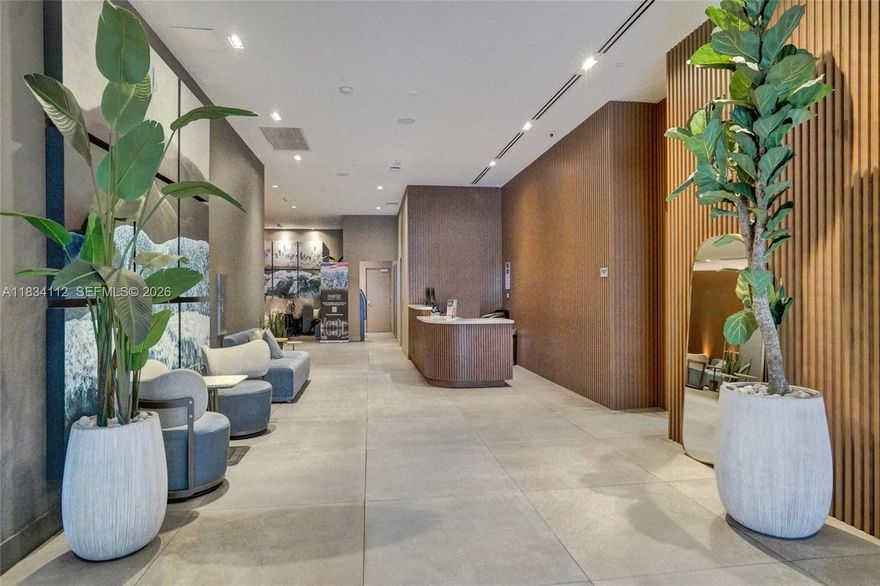 Live smart in this beautifully furnished and thoughtfully designed 2 Bedroom + Den, 2 Bathroom residence, assigned parking in the same building and valet service. This modern unit features a spacious layout with floor-to-ceiling windows, sleek finishes, and in-unit washer and dryer. The primary bedroom includes an en-suite bath, while the den offers flexibility as a home office or guest space, open kitchen fully equipped with Bosch appliances. Smart Brickell allows short-term rentals, making it ideal for investors or seasonal residents, amenities included a rooftop bar/lounge, two pools, a state of the art gym, spa, and café, steps from Brickell City Centre, dining, shopping, and metro access.