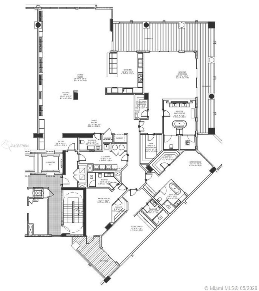 LIVING WITH LIGHT ~ TURNKEY 4 BEDROOM HOME WITH REFINED ITALIAN DESIGN CURATED BY INDELUX. Floor-through C East Open Floorplan w/ Intricate Millwork including Natural Oak with  Light Paneling and Custom Shelving & Bookcases. 8th Floor residence is Filled with Fine Italian Furnishings and Move-in Ready w/4 Bedrooms & 4 Bathrooms + Powder. 4,956 sf Interiors + 900 sf Terraces (as per seller). Direct Ocean Views + vistas of South Pointe Park & South Beach, Biscayne Bay & Fisher Island. Private Elevator Entry into Light Filled Study. Chef's Kitchen by BOFFI w/Gaggenau +SubZero appliances. Statuaria Bookmatched Marble master bathroom w/Dornbracht+Duravit fixtures. European Wide Plank Oak Flooring throughout + Fine Terrace Flooring. New construction. Fisher Island's only full service building