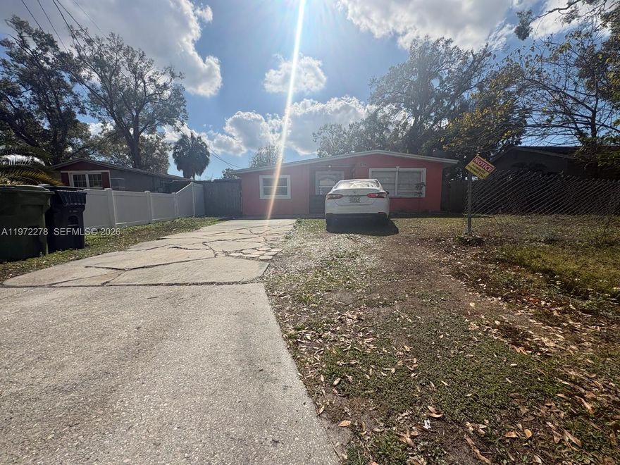 Spacious 4-bedroom, 2-bath single-family home in Tampa featuring concrete block construction and central A/C. Situated on a 6,241 sq ft lot with patio and additional shed space. Great opportunity for homeowners or investors. Conveniently located near major roads, shopping, and schools.