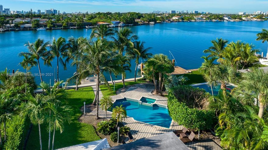 Step Inside With Me! Incredible redevelopment opportunity awaits in highly desirable Surfside. Build your dream waterfront stunner on this oversized parcel. Situated on an expansive 15,000 SF lot with 75 feet of water frontage, the aqua waters of Biscayne Bay glisten from every direction. Wide waters ideal for boating and views.  Primly located minutes away from the beach, parks, and world class restaurants, like the Surf Club, Surfside is perfectly situated between Miami Beach and Bal Harbour.