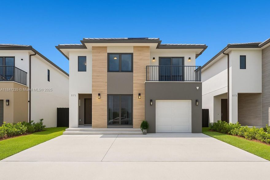 PRICE IMPROVEMENT! Now offered at $535,000. Stunning 5 bedroom, 4.5 bath home in the desirable Aurora Community. This modern, energy efficient property features impact doors and windows, quartz countertops, stainless steel appliances, solar panels, water softener and full home water purification system. Enjoy an expanded driveway, 1 car garage, and fully fenced backyard. The first floor includes a private entry in-law suite with a full bath ideal for guests or rental income. Smart layout, low HOA,modern finishes, and excellent location make this a rare opportunity. Seller will pay off solar panel balance at closing.