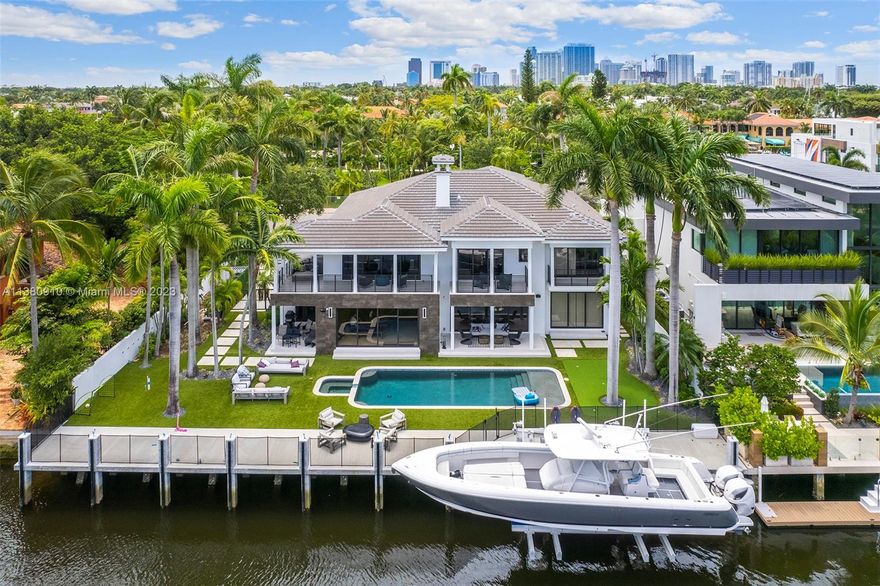 Las Olas Isles BEST OF THE BEST! Completely renovated in 2022. Only the finest materials from top to bottom. This 6 Bed / 6 Bath sprawling over 7,200sq ft total. Completely turnkey sitting on 100' of water frontage one house in from the intracoastal is any buyer's dream!