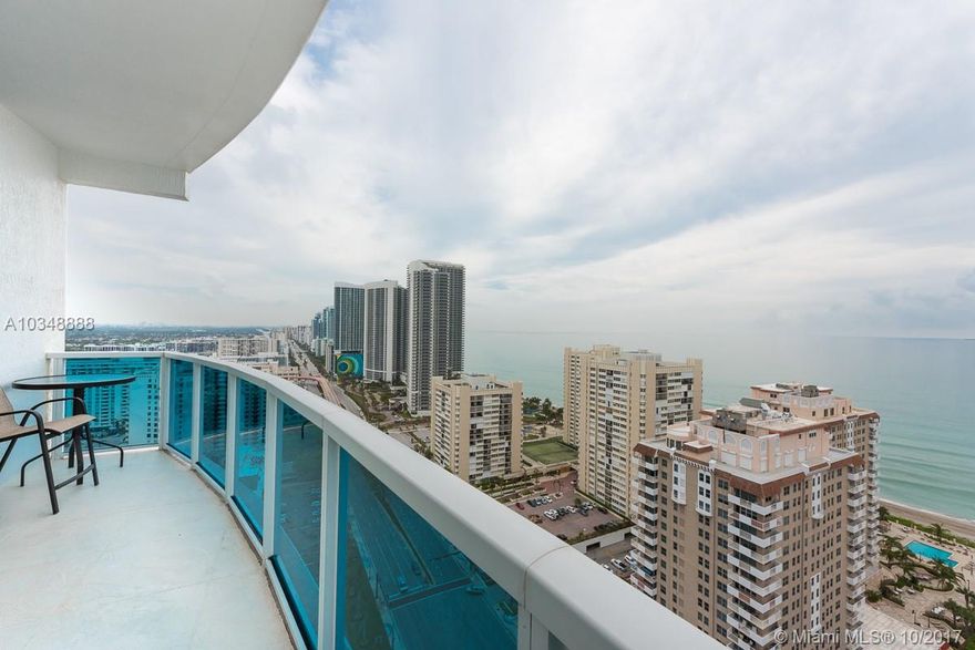 The best unit in the building! Across the street from the Ocean! North East corner lower penthouse tower suite with direct ocean views east & city views north past Ft.Lauderdale. Unit features over $100k in upgrades, 11' ceilings, large open living room, dining room, & kitchen layout w/ Marble floors; European kitchen cabinets, granite counter tops, S/S appliances, Soffit lighting, custom built-in closets & built in desk in 3rd bedroom, 5 star amenities, ocean access path across the street. Airport 10 min away! Must see!