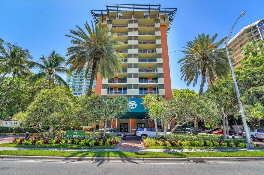 Live in vibrant Coconut Grove! 1Bed/1 Bath  condo at the renowned Mutiny Condo-Hotel offers, tropical landscaping, and stunning bay views. Relax on your private balcony or enjoy hotel-style amenities such as pool, gym, sauna, 24/7 concierge, and on-site restaurant. Rent includes water, cable and internet, assigned parking, and free valet. Steps from parks, the marina, shopping, dining, and entertainment. No association approval needed.