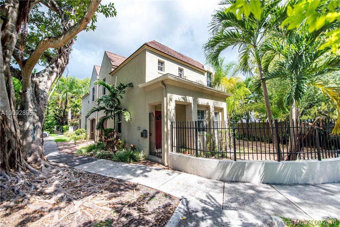 Rarely available, European-inspired townhome in small gated enclave. Light filled living spaces with volume ceilings overlook private Chicago brick courtyard with lush tropical foliage. Open kitchen with counter seating. Spacious master suite with wood floors & oversized walk-in closet. 1 CG plus two additional parking spaces. Pet friendly complex. Close to the Grove village center galleries, boutiques, cafes and bay front parks & marinas. Minutes to downtown, MIA, Coral Gables and the Beaches.