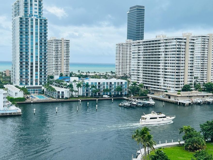 Admire the GORGEOUS intracoastal, ocean and city views from this 11th floor condo! Excellent opportunity to own this perfectly located 2 bed 2 bath spacious unit in charming Golden Isles in the heart of Hallandale. With low maintenance fees and a "close to everything" location, this clean and well-maintained condo with community pool and gym satisfies all the desires of the South Florida lifestyle. One assigned parking space and storage unit. Maintenance includes cable, internet, water, sewer, trash, etc. Building has finalized its 40 year recertification and Seller will pay the current assessment in full prior to closing. No rentals permitted for 1 year. Please read Broker's remarks before scheduling you showing.