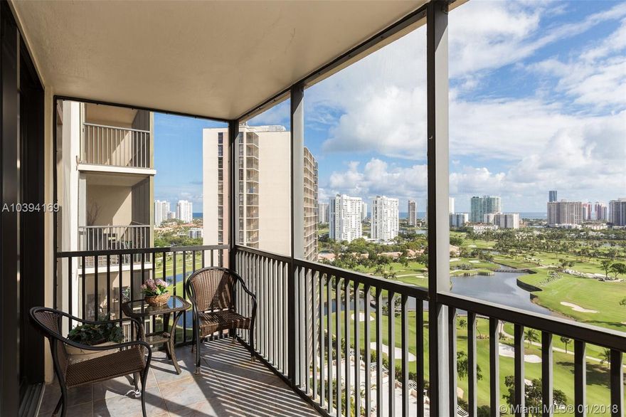 Mesmerizing golf course and Atlantic Ocean views ignite one’s senses in this incomparable corner suite at Coronado II. Re-designed kitchen/bathrooms enhance one’s living pleasure. The AC and thermostat have recently been replaced. The new owner will be greeted to stunning modernized hallways as they exit to their suite. Relax at the pool with new furniture, work out at the gym, walk the Aventura circle or enjoy the abundant restaurants and shops that Aventura has to offer. This highly desirable suite offers the discriminating Buyer a coveted place to call home. The complex is on the free shuttle route to take owners to prime Aventura locations.