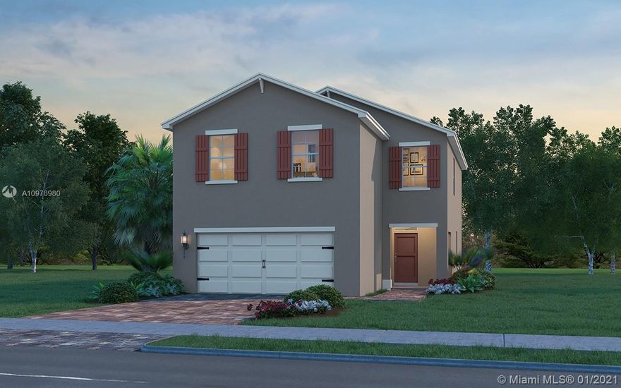 Amazing 2 story home with spectacular bedroom 1 on the 2nd floor you will love. This is an extraordinary home that allow you to enjoy with the family in this open living area connecting with an outstanding kitchen with finely appointed options.  2 car garage. BRAND NEW HOME! CALL FOR A TOUR AND MOVE IN SPECIALS- Restrictions may apply *Pictures, photographs, features, colors and sizes are approximate for illustration purposes only and will vary from the homes as built.  These photos are not of the actual home but are similar to the home being built.
