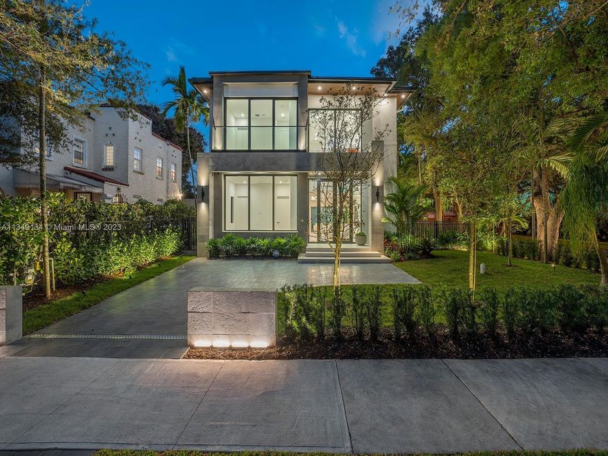 Stunning 2023 modern estate, available for immediate occupancy in the heart of El Portal. This modern retreat features exceptional design, clean lines, luxurious accoutrements, and state-of-the-art construction. Step inside to be greeted by high ceilings, elegant glass staircase, and a sprawling open floor plan offering spacious living areas, gourmet kitchen with Quartz countertops, custom cabinetry, top-of-the-line appliance and a wine cellar. Enjoy breathtaking views of the resort-style backyard, summer kitchen and swimming pool, which capture the essence of the Miami lifestyle. This stunning home also features pre-wiring for a smart home, impact windows and doors, and 2-car garage.