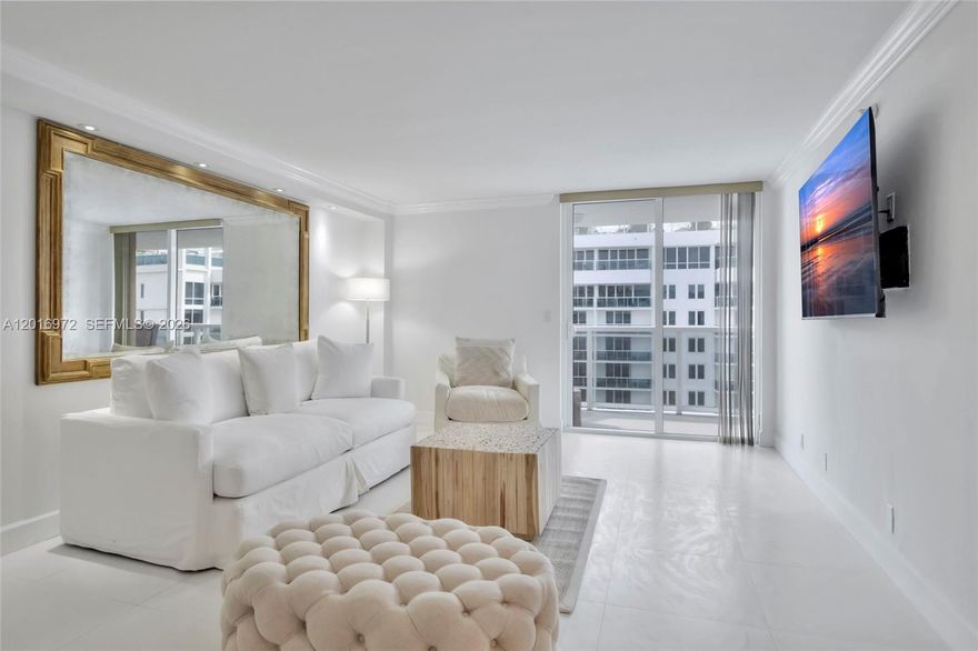 Welcome to this beautifully furnished 2-bedroom, 2-bathroom condo. This unit is move-in ready. From living room seating to bedroom sets, everything you need is already in place. located in one of Miami’s most desirable neighborhoods next to the 1 hotel. Whether you're relocating or looking for a stylish and comfortable space to call home, this modern unit has it all! The large windows offer breathtaking views and create a warm inviting atmosphere. Fully equipped kitchen. The master bedroom has an in-suite bathroom for added privacy. Second bedroom is a den converted in a second bedroom. Included in the rent is internet, water, cable and one covered parking space. Washer and dryer is located in the unit. Ask the listing agents for the walkthrough video and website for more information.