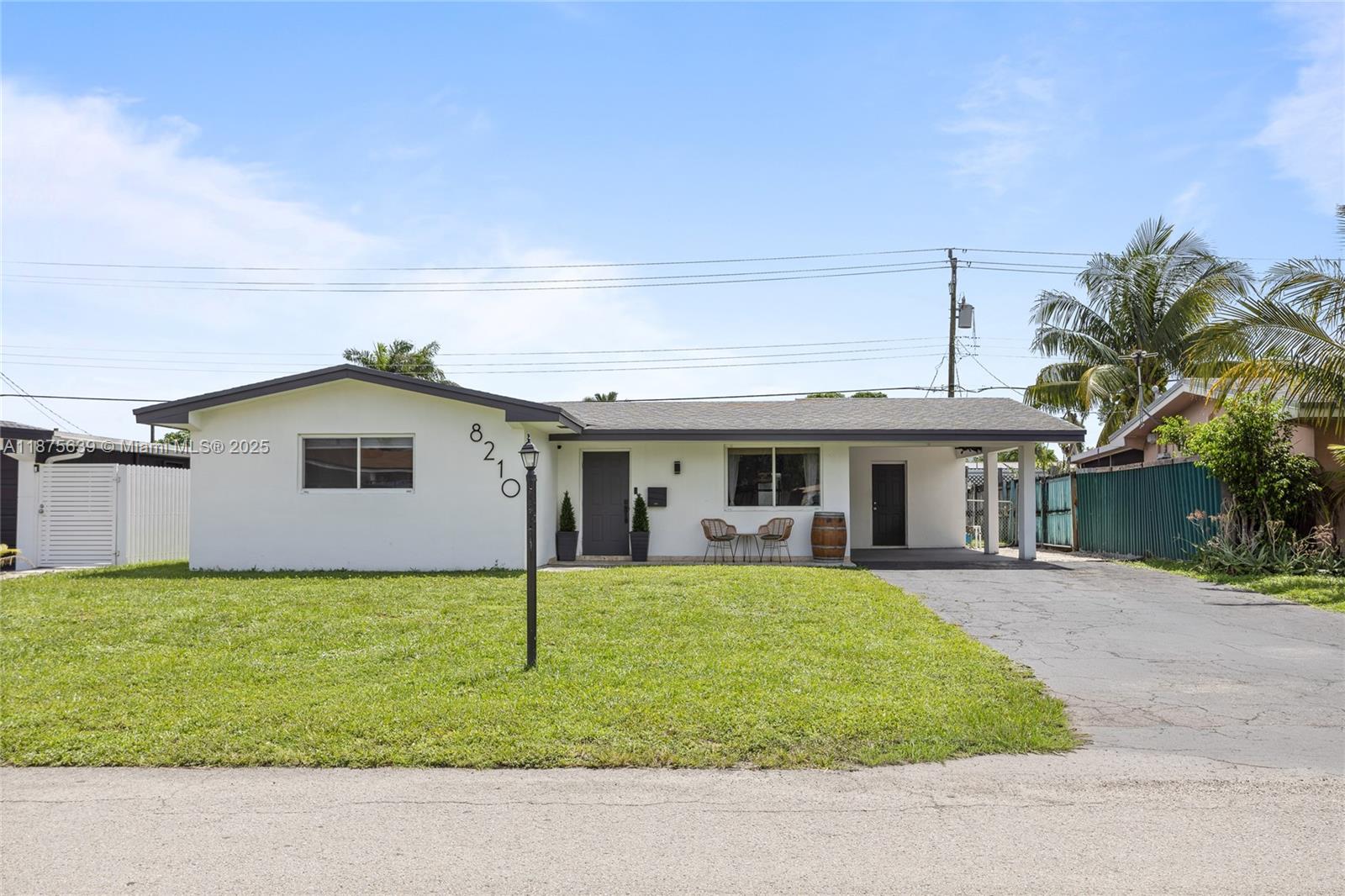 This is the move-in ready home you've been waiting for! Beautifully, maintained Pembroke Pines property featuring 2 spacious bedrooms,1 bath, laundry room, and open - concept kitchen with granite counters. Freshly painted inside and out with 2025 A/C unit. Custom closets with Melamine doors provide abundant storage. Buyers must assume solar panels with transferable loan, keeping electric costs minimal. The fenced yard includes a shed, carport, screened patio, and space for a pool. Located in a desirable neighborhood with no HOA - giving you freedom and flexibility. Centrally located in Pembroke Pines with easy access to shops, restaurants, and major highways. A home full of potential and ready for you!