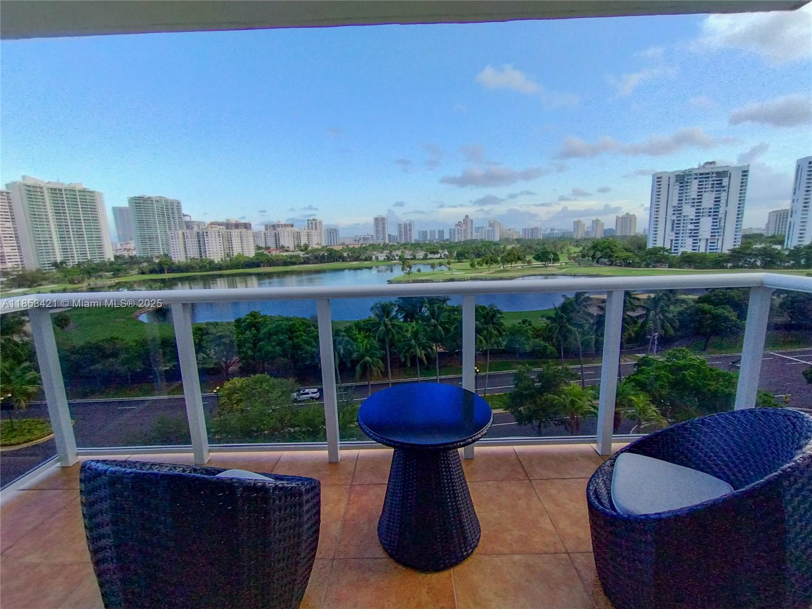 Step into your fully furnished modern retreat—2 bedrooms, 2 baths, split design for total privacy. Open the door and it just feels good... bright space, sleek furniture, and everything you need to live (or work remotely) in style. Pour your coffee, step onto that big balcony, and take in the golf course view rolling into the water beyond—yeah, it’s that view. Bedrooms are on opposite sides, so you get your space and your guests get theirs. All modern, all done, all move-in ready. Walk the 3 mile circle, walk to Aventura Mall. Second parking available, no pets.