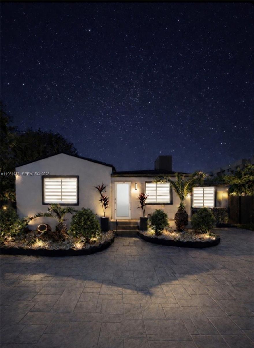 Welcome to your dream home- one block from Coral Way! This freshly painted outside stunning Home in between the Roads, Coconut Grove and Coral Gables features: 3 bedrooms plus spacious Den or Office (not shown in pictures), 2.5 bathrooms total, converted garage offers a private one bedroom, one-bathroom suite- ideal as a flex space, or entertainment room. Step inside and be greeted with decorative walls, sliding barn-style door for added privacy at the bedroom entrance. The gleaming remodeled expresso wood kitchen cabinets with stainless steel appliances, and white quartz countertops; complemented by beautiful vinyl wood flooring throughout and original wood flooring in the bedrooms. The 2024 new roof and impact windows & doors provide peace of mind and added security. Enjoy the convenience of a water softener with salt system and reverse osmosis for clean and purified water. The private gated entrance ensures privacy and security, while the oasis landscaping & artificial grass in the front and backyard create a low-maintenance outdoor retreat. Relax beneath the elegant outdoor pergola perfect for entertaining guests or unwinding after a long day. This corner home provides ample space to have a small boat or built your customized pool. Don't miss this incredible opportunity to make this exquisite property your own & experience the very best of Miami living. Ideally located within walking distance to restaurants, shops, gas station & more.Convenience is truly at your doorstep.